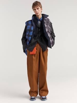 Blue Tommy Hilfiger Crest Shadow Check Reversible Vest Men's Coats | TH913YPG