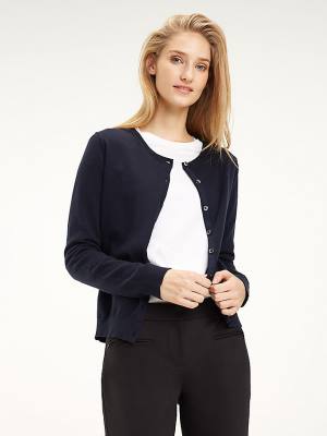Blue Tommy Hilfiger Heritage Button-Up Cardigan Women's Sweaters | TH760YBN