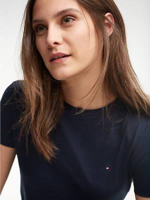 Blue Tommy Hilfiger Heritage Crew Neck Women's T Shirts | TH246UNP