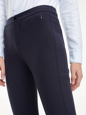 Blue Tommy Hilfiger Heritage Skinny Fit Women's Pants | TH972PZV