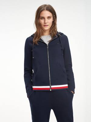 Blue Tommy Hilfiger Heritage Zip-Thru Women's Hoodie | TH839PSE