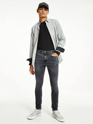 Denim Tommy Hilfiger Layton Extra Slim Faded Black Men's Jeans | TH147MSO