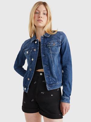 Denim Tommy Hilfiger Slim Fit Trucker Women's Jackets | TH079YQH