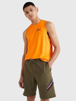 Orange Tommy Hilfiger Sport Essential Performance Training Tank Top Men's T Shirts | TH096UCF