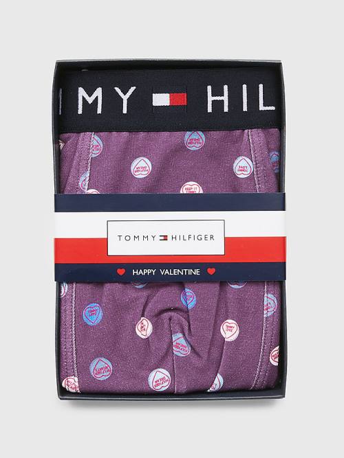 Beige Tommy Hilfiger Original All-Over Print Trunks Men's Underwear | TH148XFD