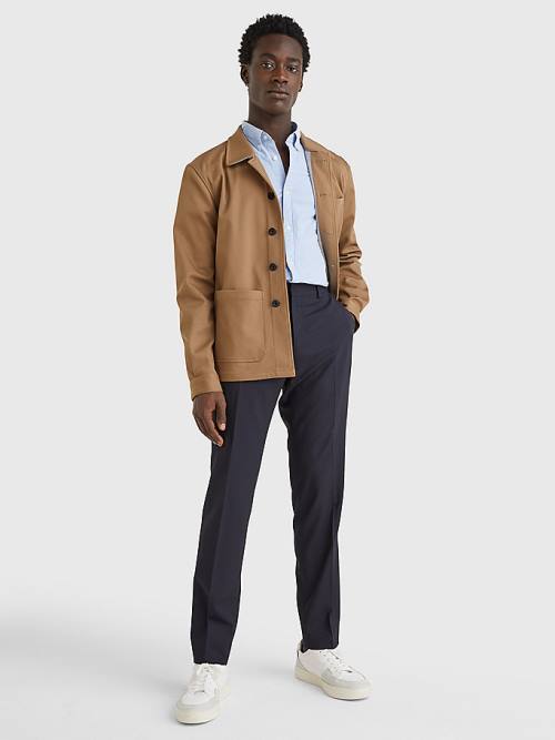 Beige Tommy Hilfiger Slim Fit Work Men's Jackets | TH107GZS
