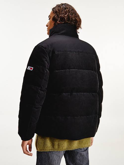 Black Tommy Hilfiger Corduroy Puffer Men's Jackets | TH475HJP
