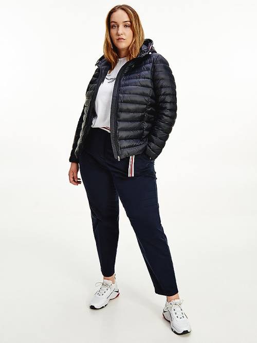 Black Tommy Hilfiger Curve Essential Removable Hood Down Women's Jackets | TH403MLD