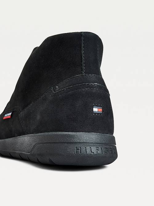 Black Tommy Hilfiger Lightweight Nubuck Hybrid Men's Boots | TH075PRE