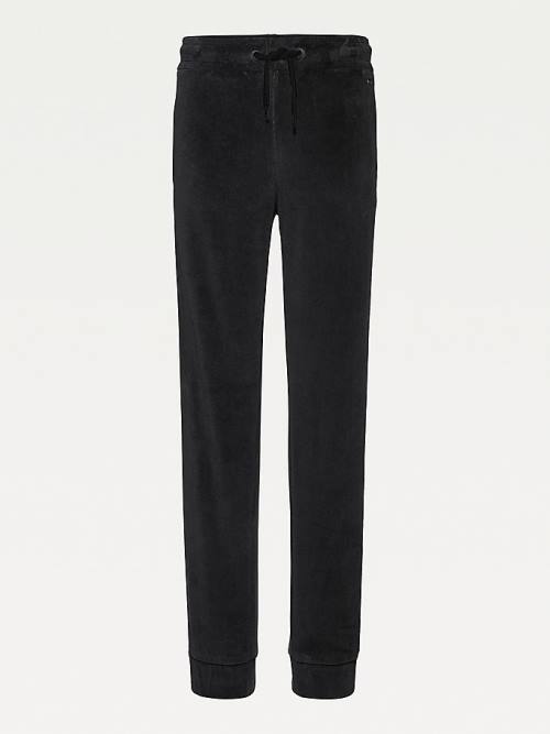 Black Tommy Hilfiger Logo Tape Joggers Girls\' Pants | TH632KWG