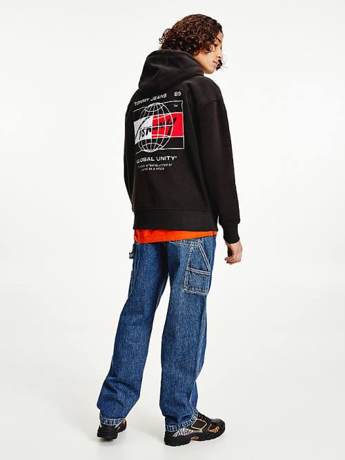 Black Tommy Hilfiger Recycled Polar Fleece Men's Sweatshirts | TH361MPO
