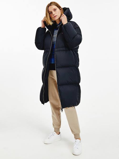 Black Tommy Hilfiger TH Protect Down Puffer Coat Women\'s Jackets | TH386ICJ