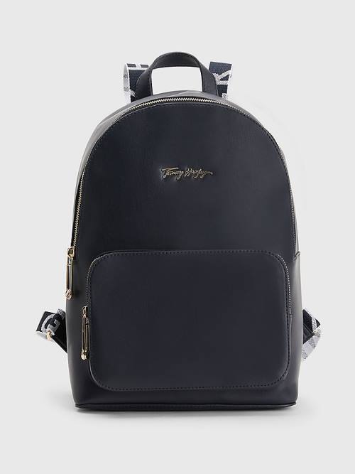 Blue Tommy Hilfiger Iconic Signature Plaque Backpack Women\'s Bags | TH076OKM