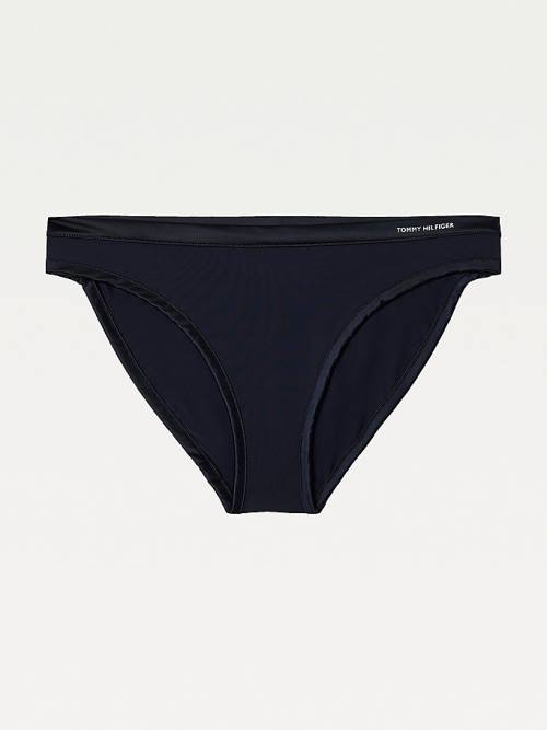 Blue Tommy Hilfiger Satin Trim Bikini Briefs Women's Underwear | TH071ZNA