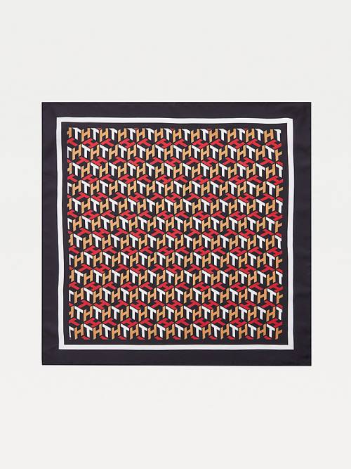 Blue Tommy Hilfiger Signature Leopard Print Silk Bandana Women\'s Scarves | TH230EIF
