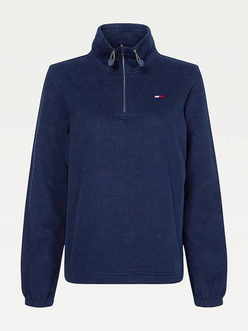 Blue Tommy Hilfiger Sport TH Cool Half-Zip Women's Sweatshirts | TH205HNW