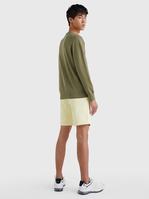 Brown Tommy Hilfiger 1985 Essential TH Flex V-Neck Jumper Men's Sweaters | TH924NAY