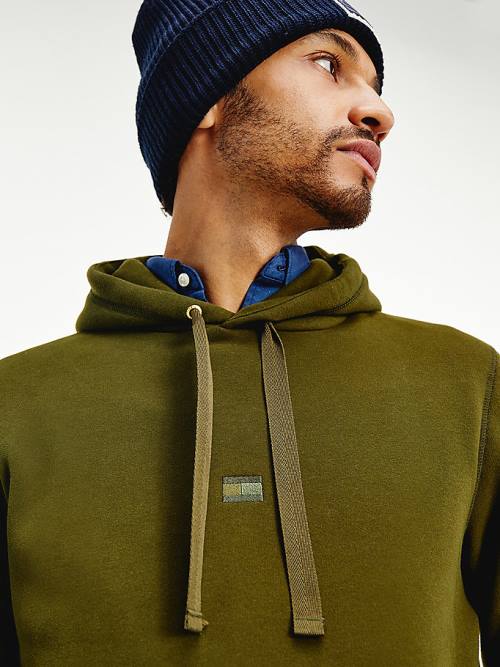Brown Tommy Hilfiger Peached Fleece Men's Hoodie | TH382YJS