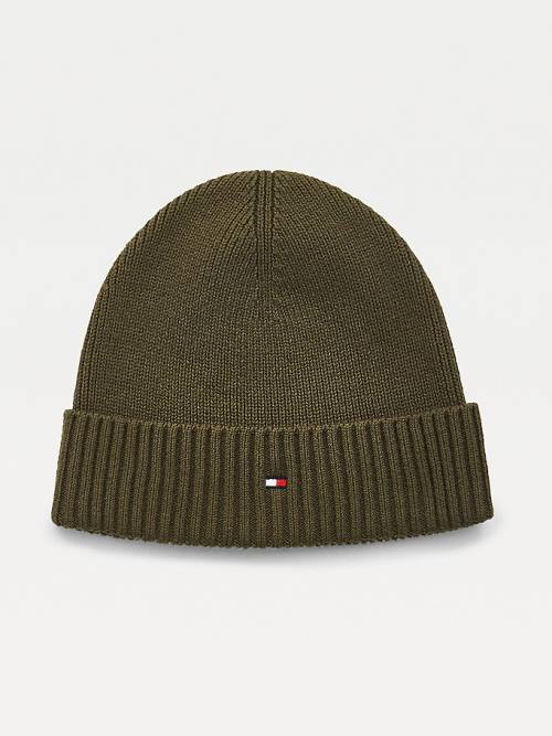Brown Tommy Hilfiger Pima Cotton Cashmere Cuffed Beanie Men\'s Hats | TH807CLE