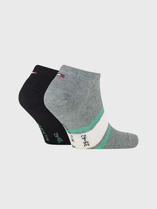Grey Tommy Hilfiger 2-Pack Multicolour Melange Trainer Men's Socks | TH246EYU