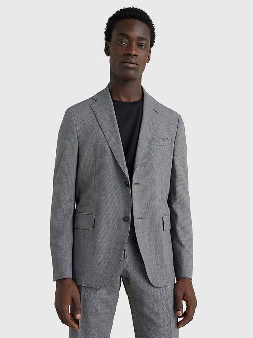 Grey Tommy Hilfiger Constructed Check Men\'s Blazers | TH048XTB