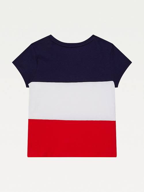 Multi Tommy Hilfiger Adaptive Colour-Blocked Girls' T Shirts | TH490YDG