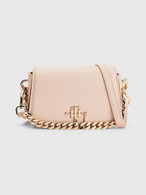 Pink Tommy Hilfiger Chain Mini Crossover Women\'s Bags | TH961LXN