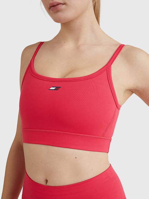 Pink Tommy Hilfiger Sport Low Support Bra Women's Underwear | TH703FSX