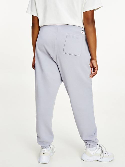 Purple Tommy Hilfiger Curve College Tommy Badge Plush Joggers Women's Pants | TH683AIQ