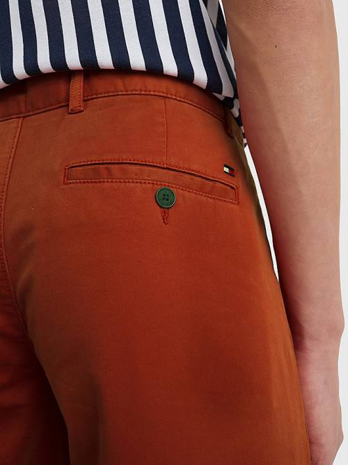 Red Tommy Hilfiger Bleecker Satin Slim Fit Chinos Men's Pants | TH084LPV