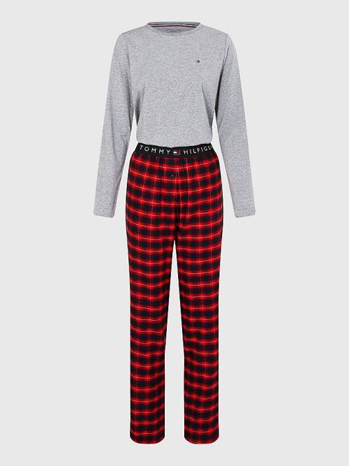 Red Tommy Hilfiger Plaid Stretch Flannel Set Women\'s Pyjamas | TH812FDV