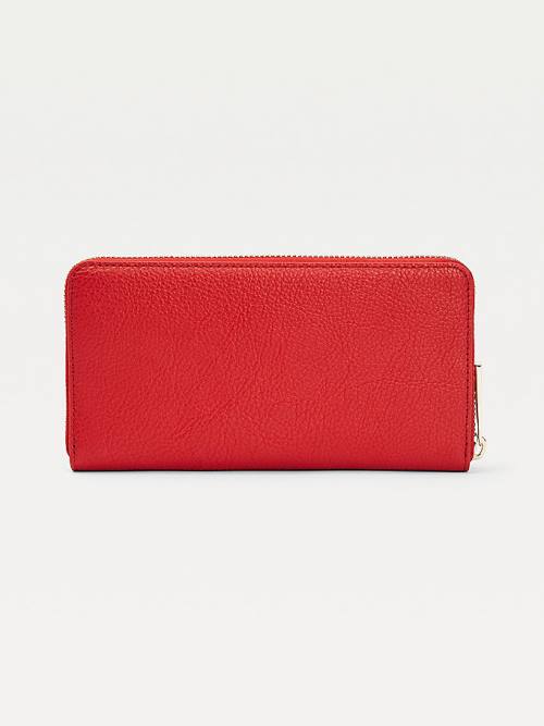 Red Tommy Hilfiger TH Core Large Zip Women's Wallets | TH183VEL