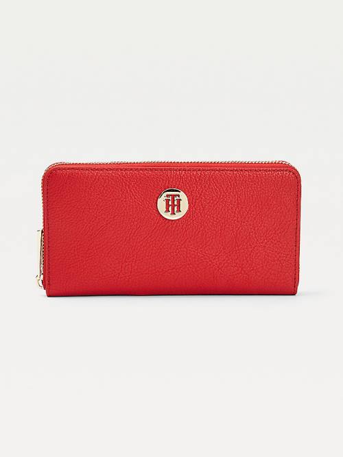 Red Tommy Hilfiger TH Core Large Zip Women\'s Wallets | TH183VEL
