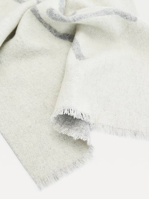 White Tommy Hilfiger Fresh Signature Women's Scarves | TH871GPU