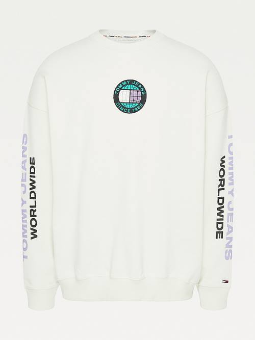 White Tommy Hilfiger Recycled Unity Men's Sweatshirts | TH195PYZ