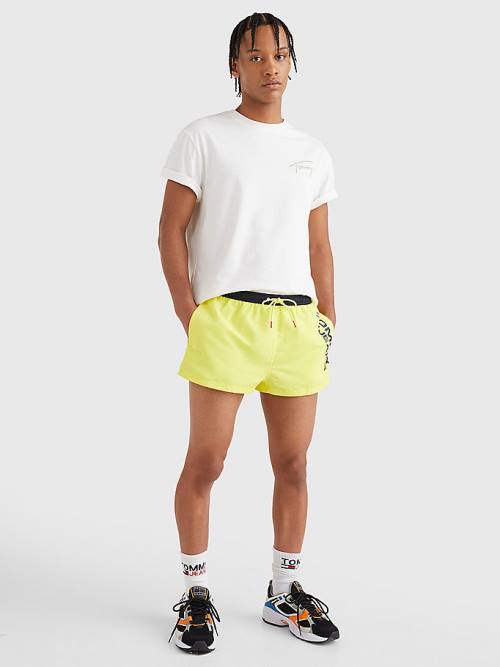 Yellow Tommy Hilfiger Contrast Pocket Short Length Shorts Men's Swimwear | TH409BTI